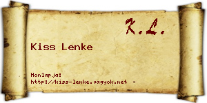 Kiss Lenke névjegykártya